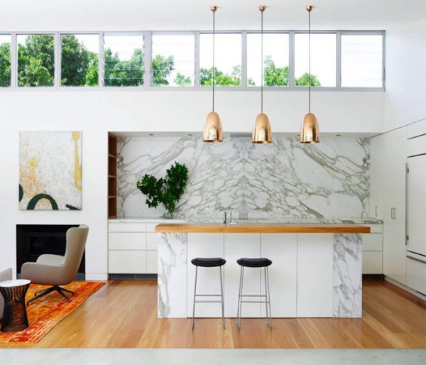 5 loại đá marble trắng đẹp miễn chê cho phòng bếp
