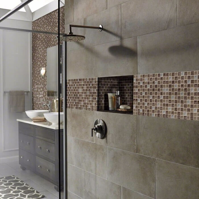Đá mosaic thuỷ tinh: nét kỳ ảo cho không gian phòng tắm
